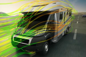 Simulation - Écoulement d'air sur un RV